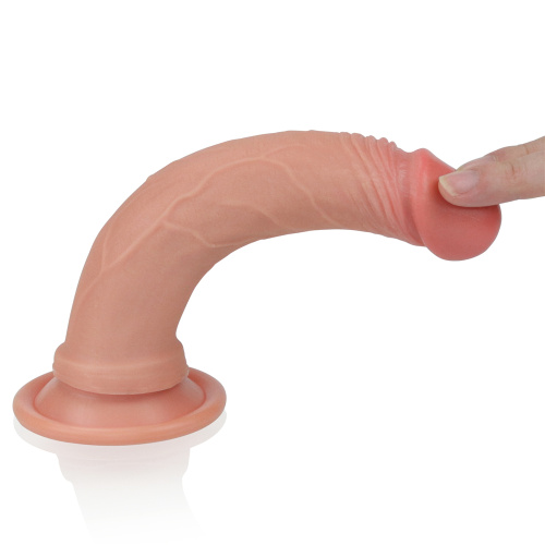 Фаллоимитатор на присоске телесный Dual-Layered Silicone Cock 19 см фото 8