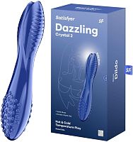 Двусторонний фаллос из стекла Satisfyer Dazzling Crystal 2 синий 20 см