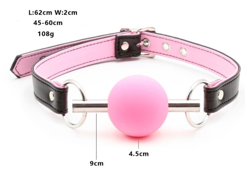 Розовый кляп-шар из медицинского силикона фото 14