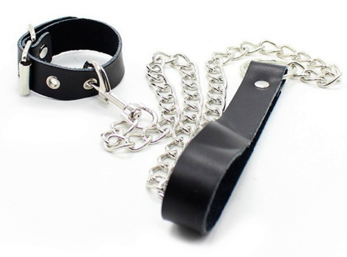 Кожаный поводок на пенис фото 2