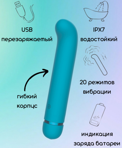 Перезаряжаемый вибратор для точки G Fantasy Flamie Blue фото 2