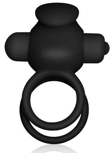 Двойное виброкольцо Power Clit чёрное фото 3