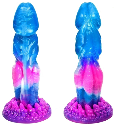 Разноцветный фаллос с ярко выраженной головкой Magic Hero 22 см фото 3