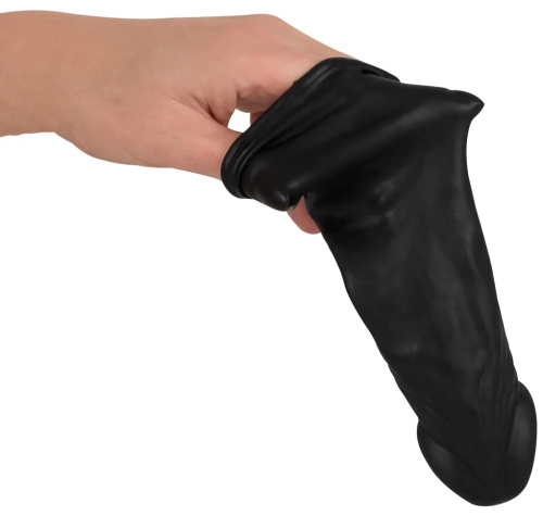 Удлиняющая черная насадка на пенис Silicone Extension + 4 см фото 3