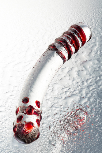 Двухсторонний роскошный фаллос из стекла фото 9