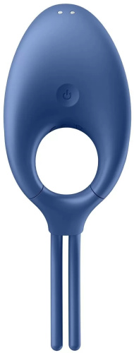 Эрекционное кольцо-лассо с вибрацией Satisfyer Swordsman синего цвета фото 3