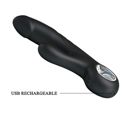 Вибратор с клиторальным стимулятором черный Selene фото 7