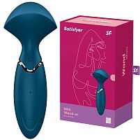 Перезаряжаемый мини-массажер с вибрацией Satisfyer Mini Wand-er синий