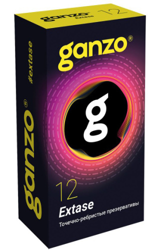 Презервативы Ganzo №12 Extase точечно-ребристые