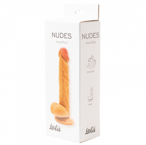 Упругий фаллоимитатор с прямым рельефным стволом Nudes Steadfast 20 см фото 3