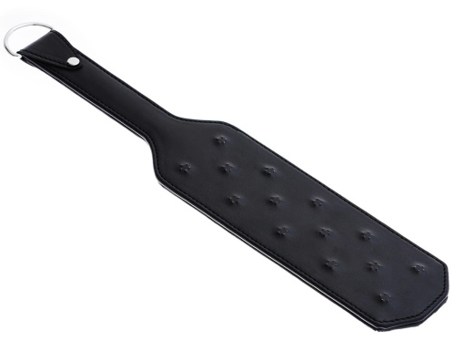Черный БДСМ пэдл с металлическими шипами 39 см фото 6