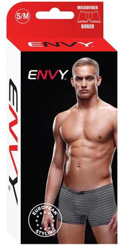 Мужские трусы-боксеры в полоску Envy черно-белые S/M фото 4