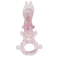 Виброкольцо розовое Long Ears Cock Ring