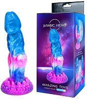 Разноцветный фаллос с ярко выраженной головкой Magic Hero 22 см