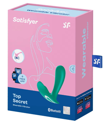 Вагинальный смарт-стимулятор для ношения Satisfyer Top Secret зеленый фото 6