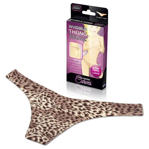 Невидимые трусики стринги леопардовые Hollywood Curves ML фото 3