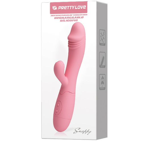 Перезаряжаемый вибратор с клиторальным стимулятором Pretty Love Snappy фото 9
