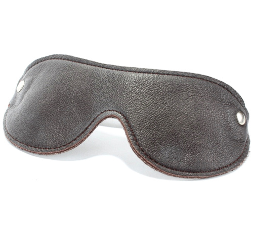 Маска на глаза из натуральной кожи темно-шоколадного цвета фото 2