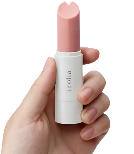 Мини-вибростимулятор в виде губной помады Iroha Stick бежевый фото 2