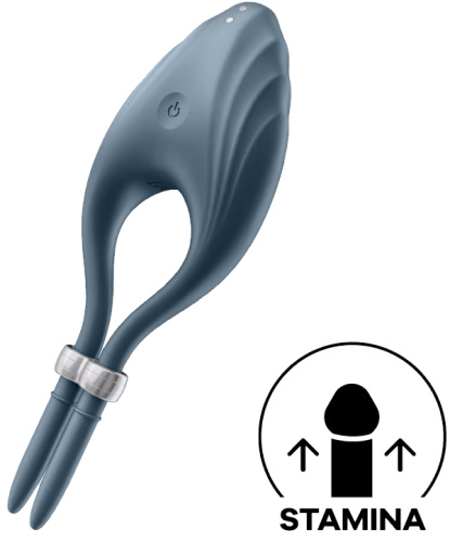 Эрекционное кольцо с вибрацией Satisfyer Duelist серый фото 2