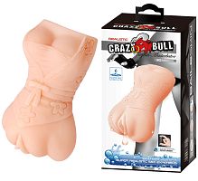 Компактный мастурбатор-вагина Crazy Bull с эффектом выделения смазки
