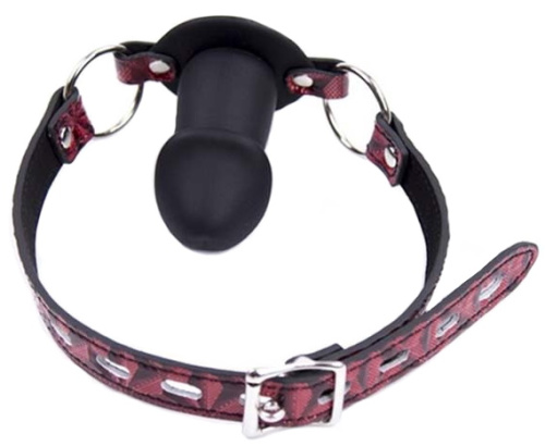 Кляп-фаллос на дизайнерском ремешке S фото 2