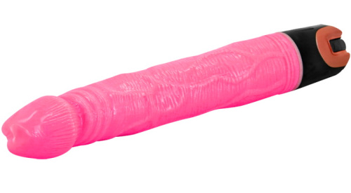 Реалистичный вибратор розового цвета 22 см фото 4