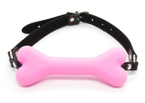 Кляп-трензель с розовой косточкой