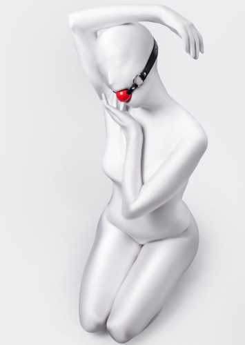 Силиконовый кляп-шар красного цвета фото 2