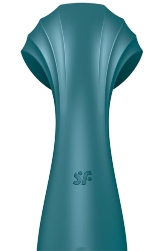 Перезаряжаемый смарт-массажер Satisfyer Mini Wand-er+ цвета морской волны фото 4