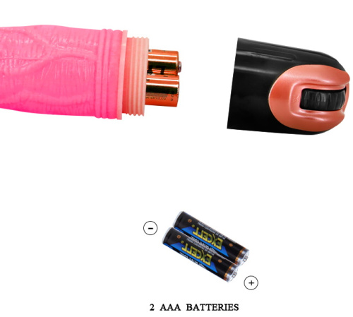 Реалистичный вибратор розового цвета 22 см фото 6