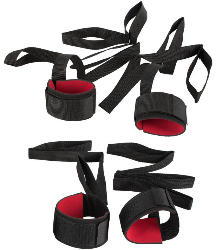 Черно-красный набор для бондажа к кровати Bondage Set фото 2