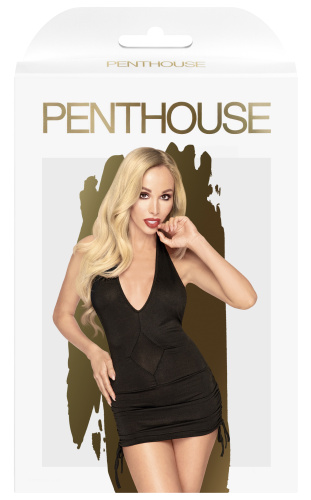 Черное мини-платье со стрингами Penthouse Earth-Shaker L/XL фото 3