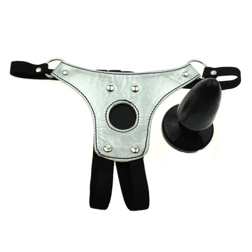 Серебристые трусики с анальным стимулятором фото 3