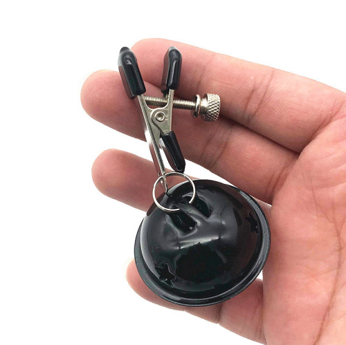 Зажимы для сосков с черно-белыми бубенчиками фото 3