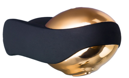 Необычный клиторальный стимулятор Wave черный с золотом фото 9