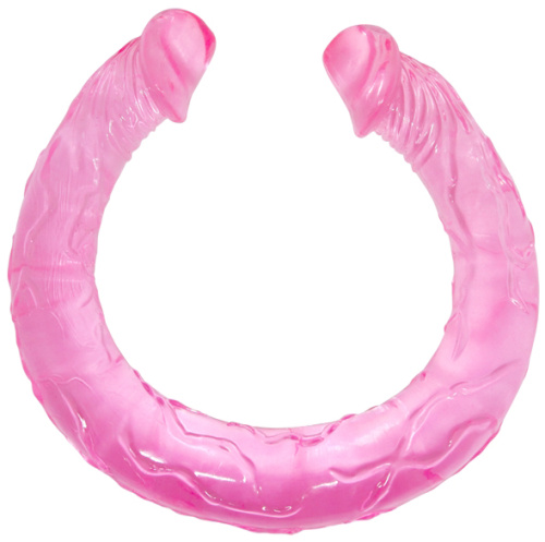 Розовый двухголовый фаллоимитатор 44 см фото 2