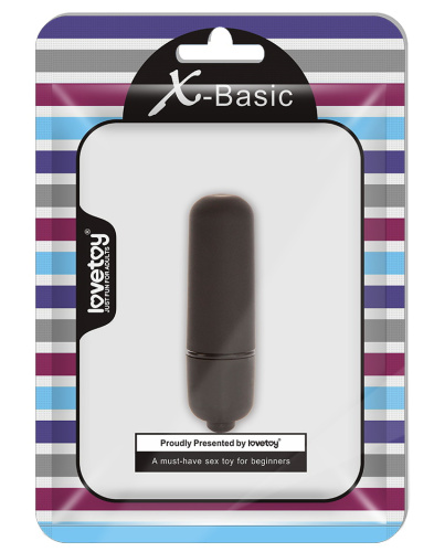 Черная вибропуля с 10 режимами вибрации X-Basic Lovetoy фото 5