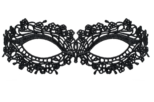 Маска на глаза из черного гипюра фото 2