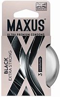 Утолщенные презервативы Maxus Extra Strong черные 3 шт