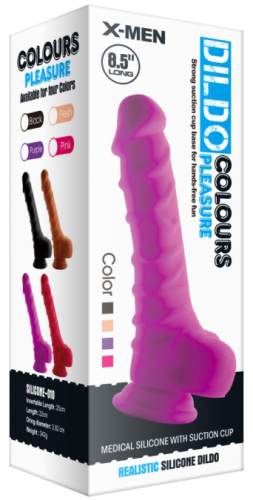 Рельефный фаллоимитатор телесного цвета X-Men 22 см фото 7