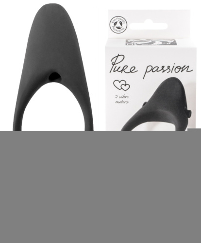 Эрекционное кольцо с двойной вибростимуляцией Pure Passion Stardust Black