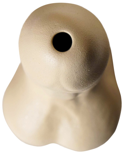 Матовая настольная ваза керамическая Достоинство бежевый цвет 21 см фото 5