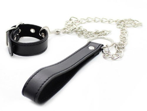 Черный поводок на пенис фото 2