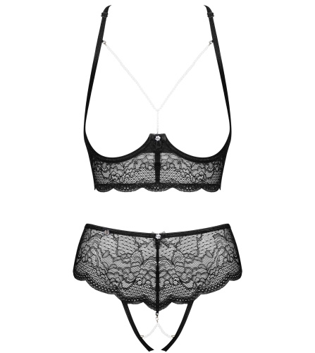 Откровенный эротический комплект с белыми жемчужинами Pearlove M/L фото 5