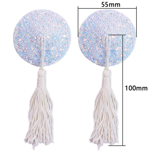 Блестящие жемчужные пэстисы с кисточками фото 4