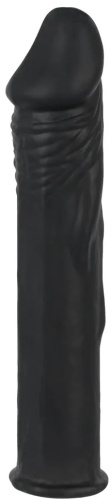 Удлиняющая черная насадка на пенис Silicone Extension + 4 см фото 5