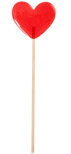 Карамельный леденец Сердечко красного цвета фото 2