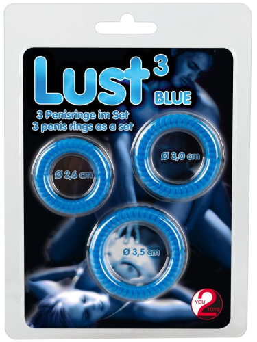 Набор эрекционных колец Lust 3 Blue Orion фото 3
