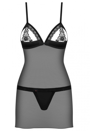 Соблазнительная полупрозрачная сорочка с трусиками-стрингами L/XL фото 5